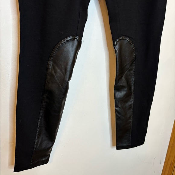 J. CREW Factory The Gigi Pant Equestrian Style Faux Leather Knit Pants in Black - Picture 2 of 7